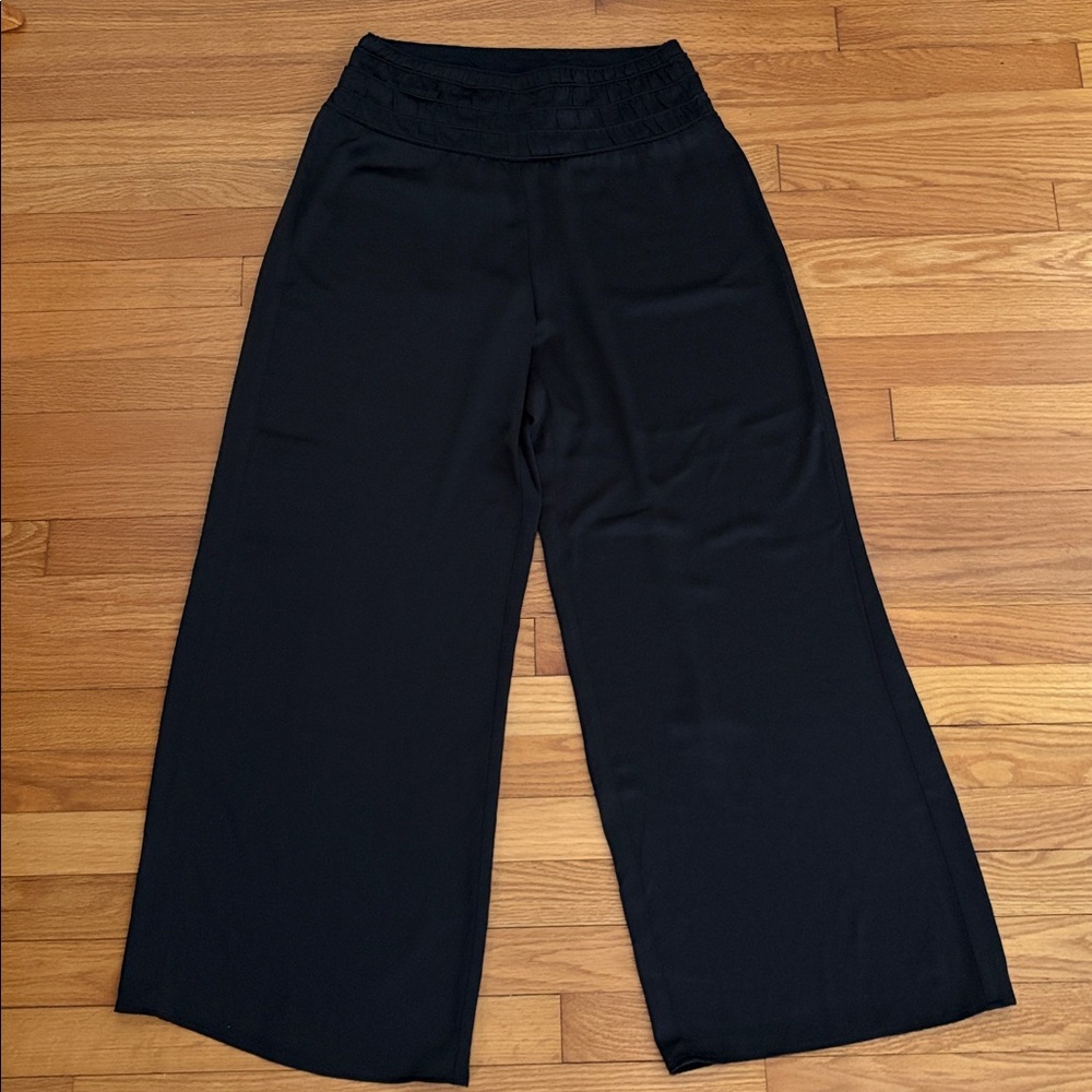 Black Wide Leg Satin Pants